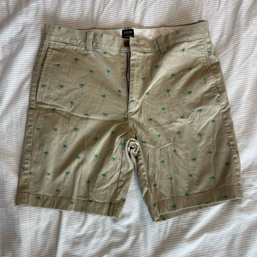 J Crew Palm Tree Chino Shorts